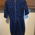 Metaphor  Blue and Black Sheath Dress 3/4 Sleeve Crew Neck Photo 2