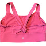 Athleta  Womens Warrior Longline Sports Bra Sz L  Pink Athletic Yoga Gym Workout Photo 0