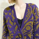 Vintage Purple/Gold Swirl Paisley Abstract One Photo 3