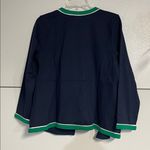 J.Jill WEAREVER DOUBLE FACE JERSEY JACKET CONTRAST TRIM NEW NAVY GREEN MEDIUM Photo 7