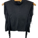 Gianni Bini  Black Crop Fringe Sleeveless Top S Trendy,Boho,Summer,Western Photo 0