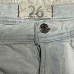 Free People  Jeans Size 26 Light Blue Button Fly Ripped Jeans Open Knee Photo 2