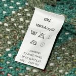 Kawaii Striped Cartoon Embroidery Flounce Sleeve Crop Sweater 0XL crochet open Black Size 0X Photo 5