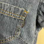 Vintage Denim Shirt Dress 10 Collared Short Sleeve Snap Button Front Cotton 90s Blue Photo 2