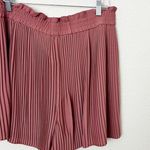 EXPRESS [] Dusty Rose Blush Pink Pleated Elastic Waist Flowy Shorts NWT Sz Large Photo 2