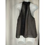 ZARA Womens Black Linen Halter Top With Button Front & Tie Neck Photo 1