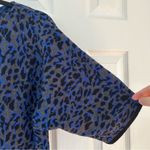 Classiques Entier  Grey & Cobalt Blue Leopard Print Knit Top Photo 2