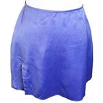 Danielle Guizio Satin Mini Skirt In Lilac Prime Side Slit Women’s Size L Flawed Photo 0
