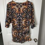 Belle Sky  Size XS Romper Black Floral Flutter Sleeve Deep V-Neck Button Women’s Photo 9