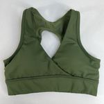 Titan Small Sports Bra Medium Support Open Back Removable Padding Green Stretch Photo 1
