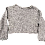 ZARA Basic Womens Gray Long Sleeve Crop Top Raw Hem Size Small Photo 0