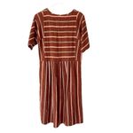 Ace & Jig  Brown Cream Pink Stripe Dress with Metallic Accent size small pockets Photo 4