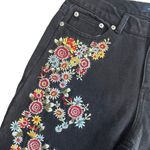 French Connection Size 30 Floral Embroidered Straight Leg Jeans Western Cowgirl Photo 1