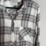 Hunter Rails  Button Down Plaid Flannel White Ash Mint Photo 2