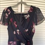 DKNY Pink and Cream Ruched Ruffled Dress Photo 5