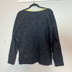 Nike Dri-Fit Women Gym Epic Fleck Pullover Sweatshirt XL Navy Lime Green Photo 6