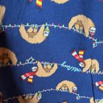Old Navy Sloth Holiday Christmas Pajama Set White & Blue 100% Cotton Size XL Photo 9