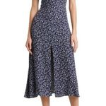 Reformation New! Baxley Midi Dress Dark Blue Photo 0