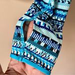 Nike  PRO | Blue Striped Mixed Print Half Zip Pullover Sz S Photo 2