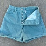Bongo VTG 90s High Rise Button Fly Wedgie Fit Sage Green Jean Shorts 25” waist Photo 0