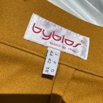 Byblos Italy 44 = US 10 gold/mustard midi skirt Photo 15