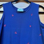 Quacker Factory Women's Embroidered Anchors Navy Blue Nautical Tank Dress Medium Photo 2