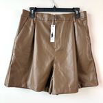 Steve Madden  Faux Leather Relaxed Shorts Coco Brown L Photo 0