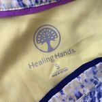 Healing Hands Amanda Womens Scrub top Canary yellow “Summer Skin” Small S Snake Photo 4