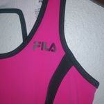 FILA  Performance S Running Zipper Pocket Fitted Tank Top in Hot Pink Black Trim Photo 4