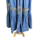 Carolina K Rosa Chambray Embroidered Midi Skirt Size S Blue Photo 11