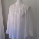 Zac & Rachel Sheer White Embroidered Peasant Blouse Size M Photo 2