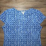 Dana Buchman  Women's Blue White Casual Short‎ Sleeve Dress Size Large Photo 2