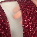 Y2K Luxe Dress Red Sequin Mini Dress Sz S Mesh Cutout Clubwear Glam Holiday NYE Photo 2