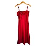 Hutch  Anthropologie Dress Women XS‎ Red Satin Bow Front Slip Midi NWT Party Photo 2