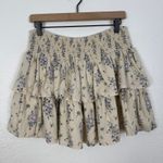 Aerie  Ready To Ruffle Floral Mini Skirt Smocked Tiered Size Medium Photo 1
