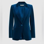 Reiss Velvet Single Breasted Suit Blazer in Blue UK10 Photo 5