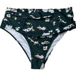 COCOSHIP  High Waisted Floral Green Bottom Ruched High leg Size XL NWOT Photo 0