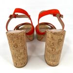 Gianvito Rossi Orange Suede & Cork Platform Ankle Strap Heel Sandals Size EU 42 Photo 8