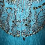 Sherri Hill  Prom Dress Turquoise Blue Beaded Altered Size 10 Photo 4