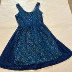 Mossimo Supply Co  Medium Blue Lace Tank Dress Style Cinched Waist NWT Boho Indie Photo 1
