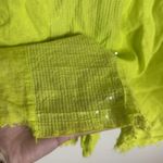 100% Linen Tunic Shirt dress Large Lime Sequin Pockets Raw Hem Made in Italy Green Photo 10