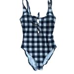 Kate Spade Black White Gingham Plaid Bow One Piece Bathing Swimsuit Size M Photo 1