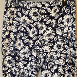 Ralph Lauren Vintage Lauren Women's Sz 12 Floral Casual Stretch Capri Pants Navy Photo 5
