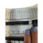 Cyrus  Gray Short Sleeve Opened Front Pointelle Knit Sweater Women Sz 1X Photo 5