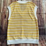ZARA Womens V-Neck Striped Oversized Knitted Vest Yellow Size Medium Photo 9