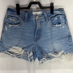 Abercrombie & Fitch  Blue Ripped‎ Jean Shorts Photo 0