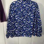 Sandro  Blue and White Print Women’s Big Button  Blazer Size 1X EUC Photo 5