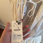 ZARA NEW White Eyelet Maxi Dress Open Back Large Photo 4