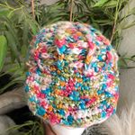 Lane Bryant Colorful crochet knit beret newsboy baker boy hat cap boho hippie indie hobo Excellent condition Photo 2