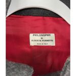 Philosophy Di Alberta Ferretti Red Toggle Front Beaded Collar Coat Size 2 Photo 8